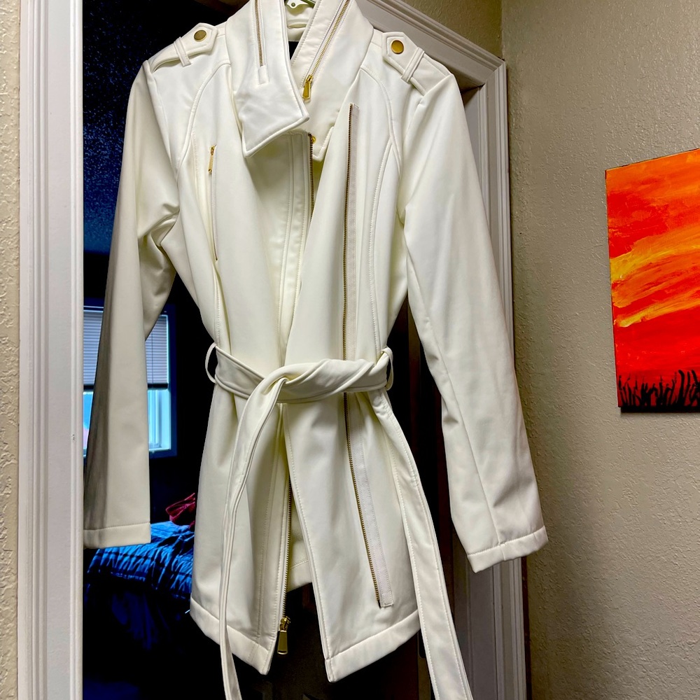 Winter white trench coat